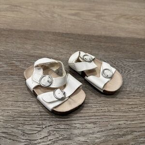Earth White and Tan Sandals with Strappy Design